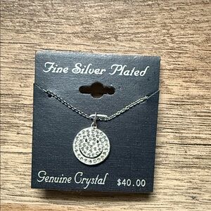 Silver Plated Crystal Pendant Necklace